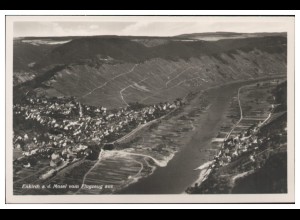 MW12564/ Enkirch a.d. Mosel Foto AK seltenes Strähle Luftbild 30er Jahre