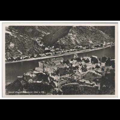MW12536/ Schloß Rheinfels St. Goar Foto AK seltenes Strähle Luftbild 30er Jahre