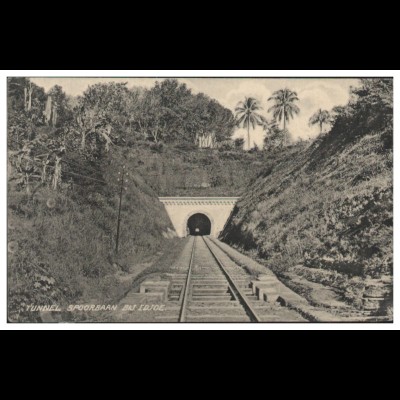 S5364/ Eisenbahn-Tunnel Bij Idjoe Indonesien Niederländisch-Indien AK 1909