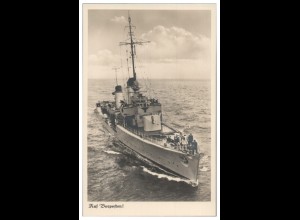 S5372/ Auf Vorposten Kriegsschiff Marine Foto AK ca.1940