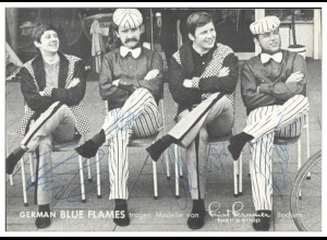 Y28852/ German Blue Flames Gelsenkirchen Beat- Popgruppe Autogramme 60er Jahre