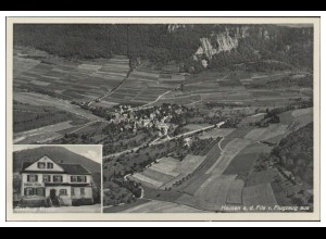 MW13967/ Hausen a.d. Fils AK seltenes Strähle Luftbild 30er Jahre