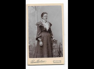 Y27989/ CDV Foto junge Frau Atelier Martens, Itzehoe ca.1900