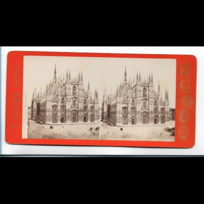 XX19383/ Stereofoto Duomo Milano Mailand Foto G. Sommer, Napoli ca.1885