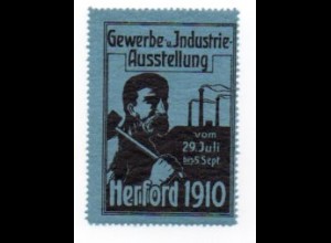 W9K90/ Herford 1910 Gewerbe Ausstellung Reklamemarke Vignette