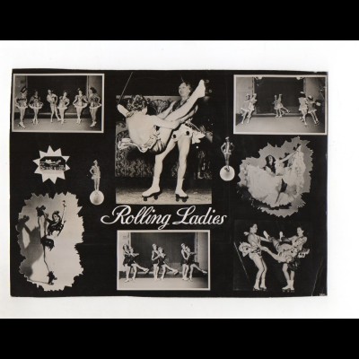 c1319/ Rolling-Ladies Rollschuh-Artisten Variete Foto ca.1955 23 x 16,5 cm