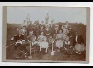 Y075/ Kabinettfoto Borkum schönes Gruppenfoto ca.1910