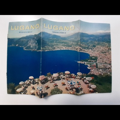 C4609/ Lugano Prospekt Faltblatt 50er Jahre Schweiz