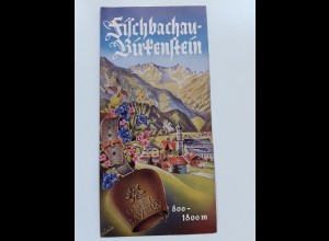 C4604/ Fischbachau-Birkenstein Oberbayern Prospekt Faltblatt 50/50er Jahre