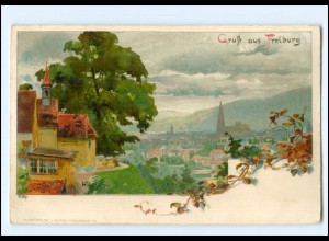 XX15428/ Gruß aus Freiburg sign: Kley Litho 1908 Velten`s Künstler AK