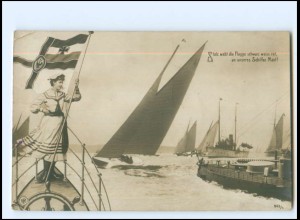 V2065/ Kaiserliche Marine Stolz weht die Fahne....ca.1915 Foto AK 