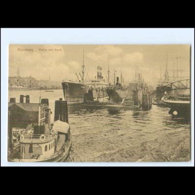 Y20448/ Hamburg Hafen mit Dock AK ca.1912
