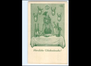 Y21274/ Humoristische Jagd-Postkarte von Heinz Geilfus Hund schöne AK ca.1935