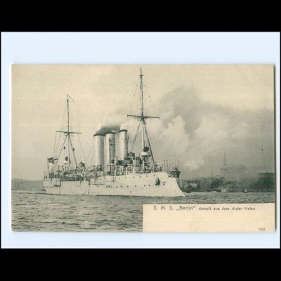 XX15763/ S.M.S. Berlin Kieler Hafen Marine Kriegsschiff AK 1904