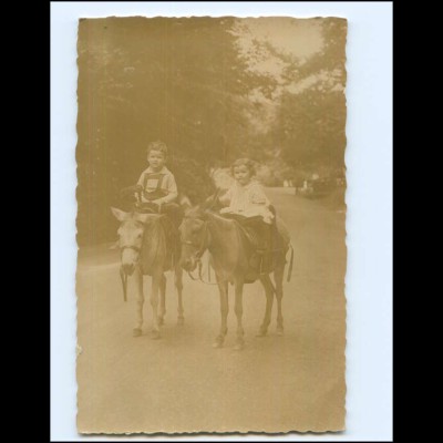 XX15895/ Kinder Esel Foto AK ca.1930 
