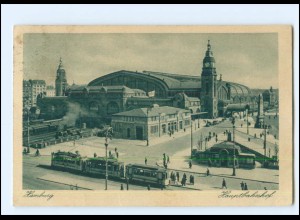 Y22362/ Hamburg Hauptbahnhof Straßenbahn AK 1929