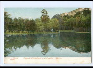 Y22372/ Mexico - Lago de Chapultepec y el Castillo AK ca.1900