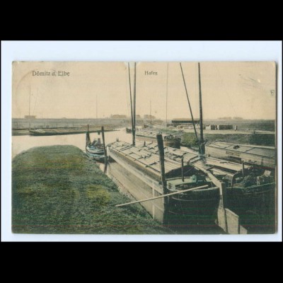 V2912-193/ Dömitz Elbe Hafen Schiffe AK 1909