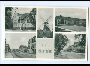 XX16983/ Büdelsdorf Windmühle, Hollerstr., Klaus-Groth-Schule AK ca.1955-60