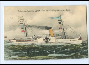 S3232/ Salon-Dampfer Jörn Uhl der Hamburg-Cuxhaven-Linie AK 1907