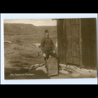 S3345/ Fischer von Thorshavn Norwegen Foto Trinks-Bildkarte AK-Format ca1925