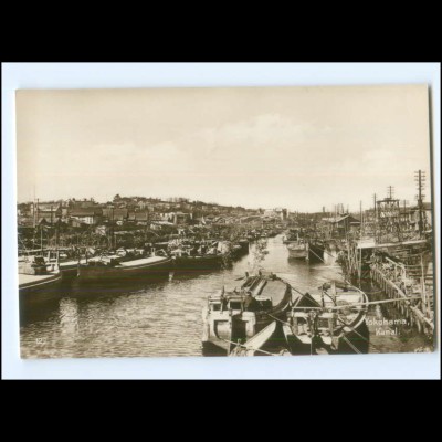 S3370/ Yokohama Kanal Japan Foto Trinks-Bildkarte AK-Format ca.1925