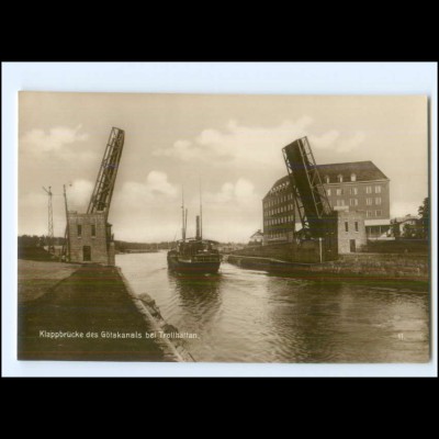 S3400/ Trollhättan Klappbrücke NorwwegenFoto Trinks-Bildkarte AK-Format ca.1925