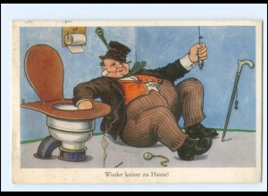 XX16948/ Toilette Humor AK betrunkener Mann 1960