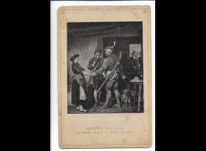 XX15419/ Kabinettfoto Hunter Jäger mit Dackel - Dresdner Gallerie ca.1885