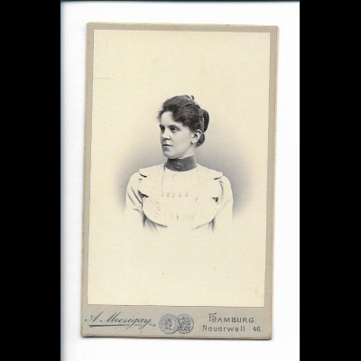 Y20163/ CDV junge Frau Foto A. Mocsigay, Hamburg 1900