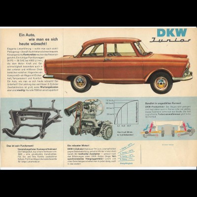 XX15410/ DKW Junior Auto Union Faltblatt ca.1960 