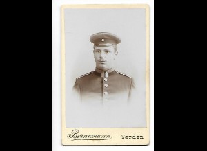 Y20497/ CDV Foto Soldat Militär Atelier Bornemann, Verden ca.1905
