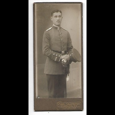 Y20594/ CDV Foto Soldat Militär Atelier C. Sauerzopf, Hohensalza Pommern ca.1910