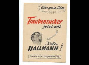 Y20871/ Traubenzucker mit Kola Dallmann Faltblatt Werbung 50/60er Jahre