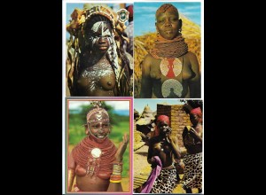 Y21531/ 4 x AK Afrika Frau nackt 