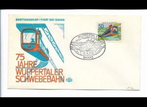 Y21782/ Ersttagsbrief 75 Jahre Wuppertaler Schwebebahn 1976 