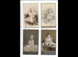 Y21905/ 4 x CDV Foto Babys Kinder ca.1900