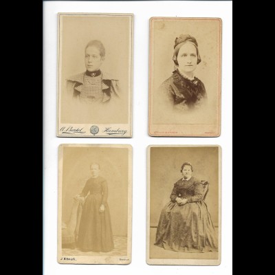 Y21907/ 4 x CDV Foto Frauen ca. 1875-00