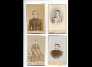 Y22827/ 4 x CDV Foto junge Frauen ca.1900