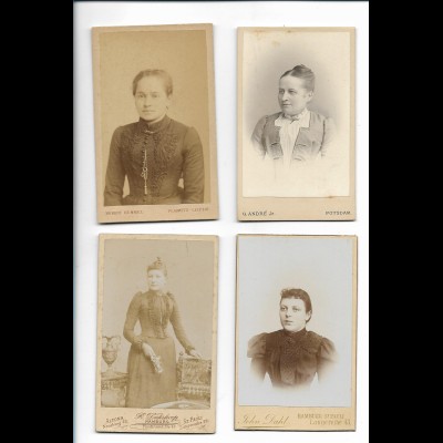 Y22827/ 4 x CDV Foto junge Frauen ca.1900