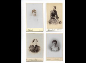 Y22826/ 4 x CDV Foto junge Frauen ca.1900