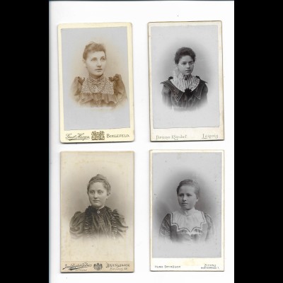 Y22230/ 4 x CDV Foto junge Frauen ca.1900-10