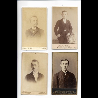 Y22824/ 4 x CDV Foto junge Männer ca.1900