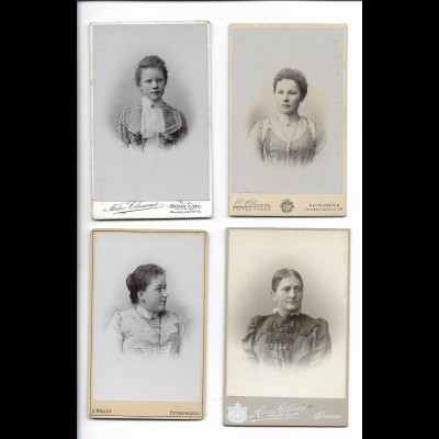 Y22212/ 4 x CDV Foto junge Frauen ca.1900
