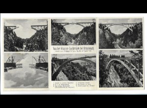 Y22013/ Bau der Ammer Hochbrücke bei Echelsbach Klappkarte AK 30er Jahre