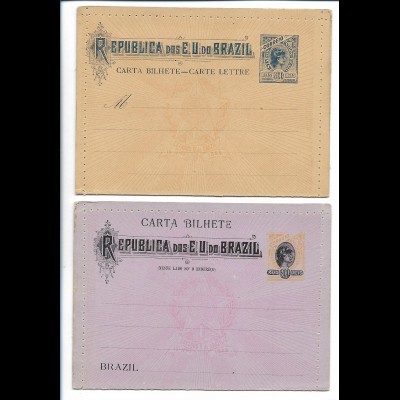 Y22039/ 2 x Ganzsache Brazil Brasilien ca.1900