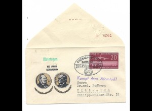 Y22830/ Brief 100 Jahre Werrabahn Bahnpost Eisenach - Eisfeld 1958