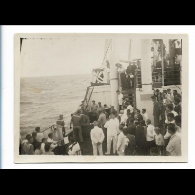 XX16347/ Äquator Taufe Dampfer Original Foto 30er Jahre