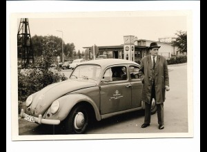 XX16033/ VW Käfer Privatfoto Foto 60er Jahre Telefunken Kundendienst 60er Jahre
