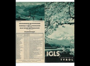 C2133/ Igls / Innsbruck Tirol Faltblatt Prospekt ca.1935 Urlaub Reisen 